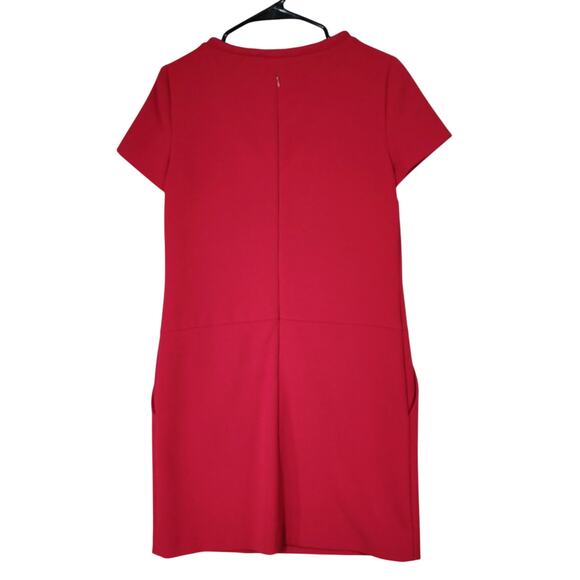 Maison‎ 123 Paris Shift Dress sz M US 38 F Cranberry Red Stretch Pockets Career - Picture 2 of 12